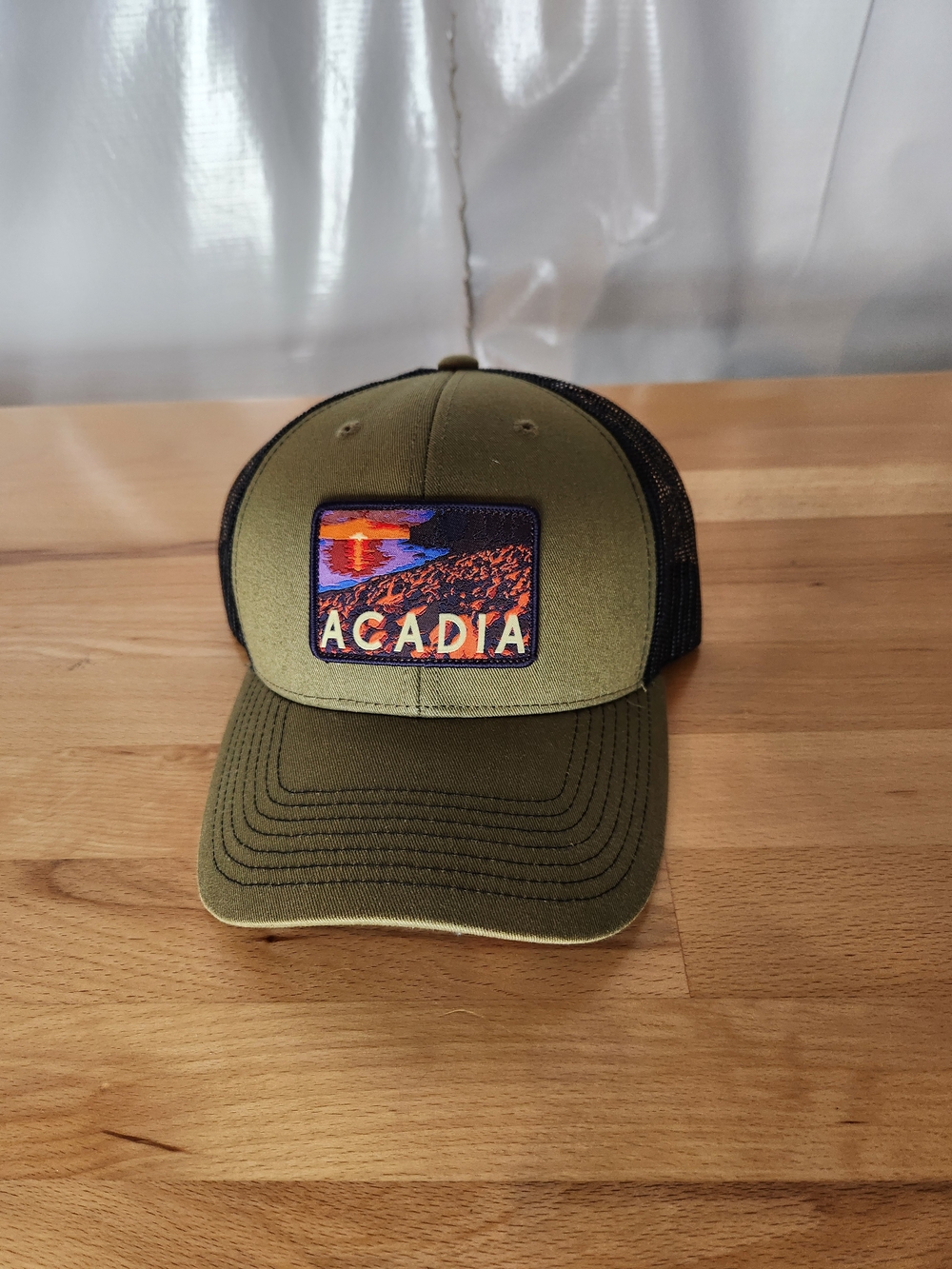 Park Hats Acadia National Park Trucker Hat Army Green Black Gorpcore Hiking